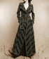 Diagonal Striped Denim Long Coat